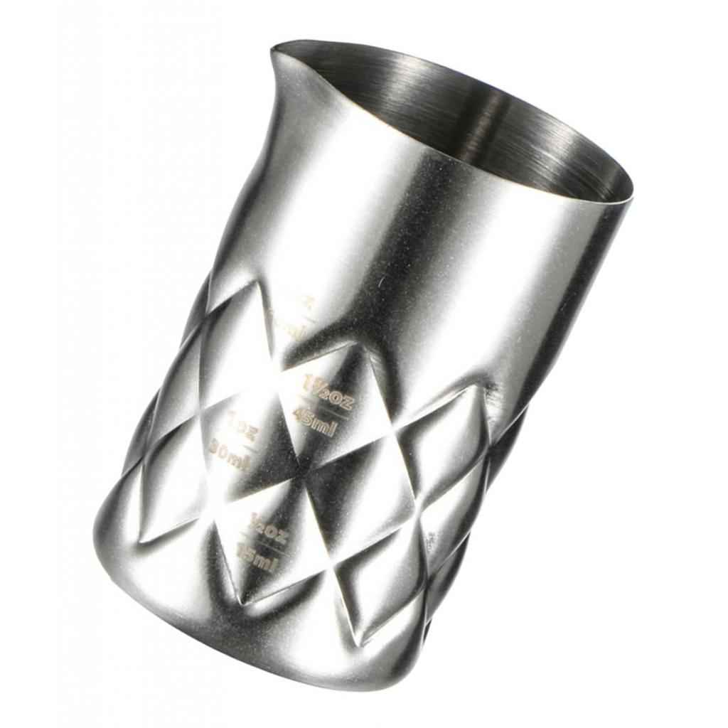 60ml Checked Cocktail Mixing Glass Stainless Steel Bartender Tool Silver