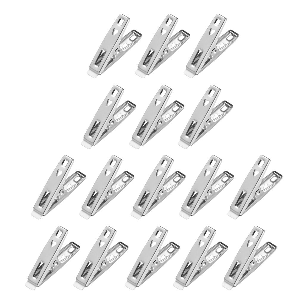 4x16pcs Stainless Steel Socks Clip Clothes Pins 