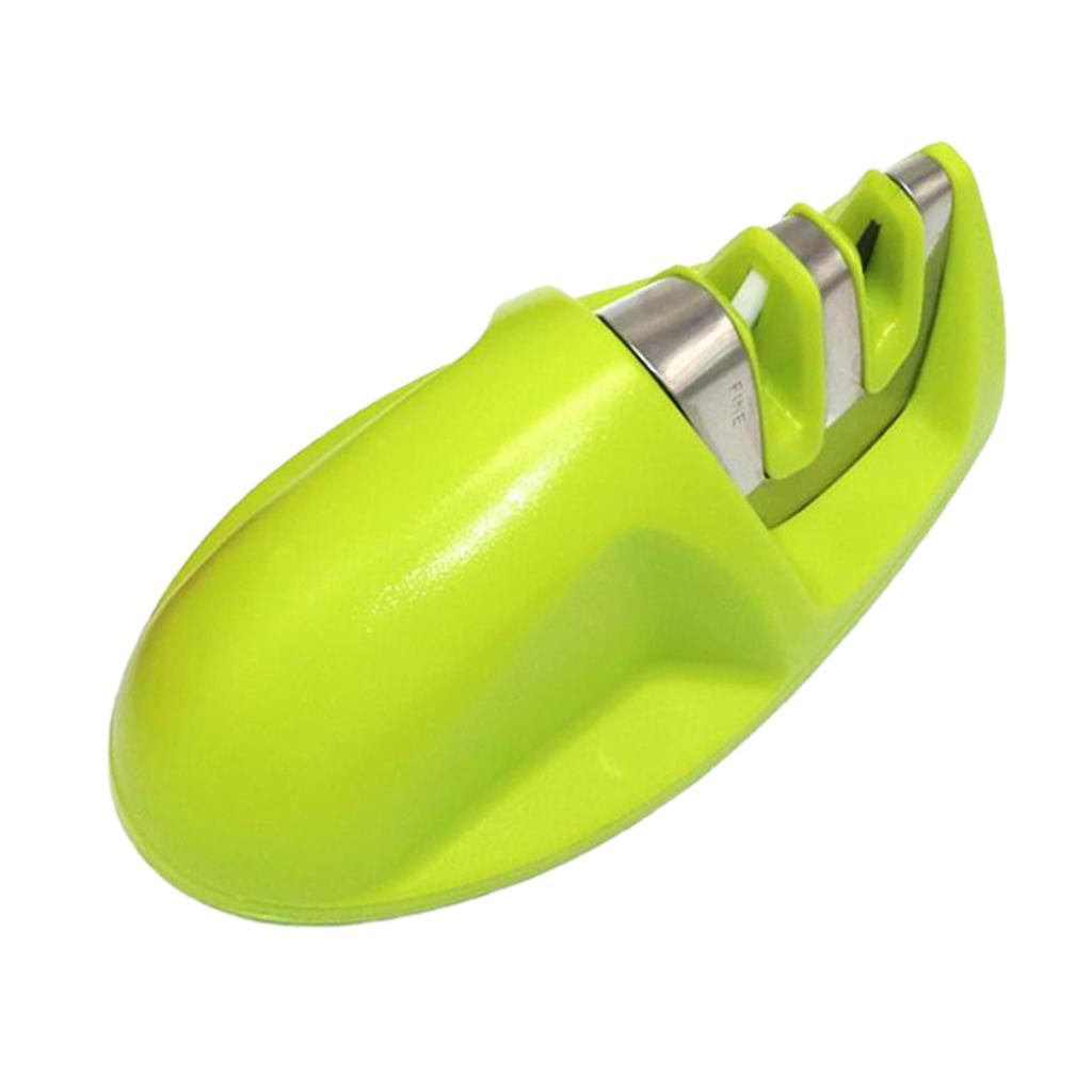 3x2 Stage Knife Sharpener Diamond Kitchen Handheld Sharpening Stone Tool Green