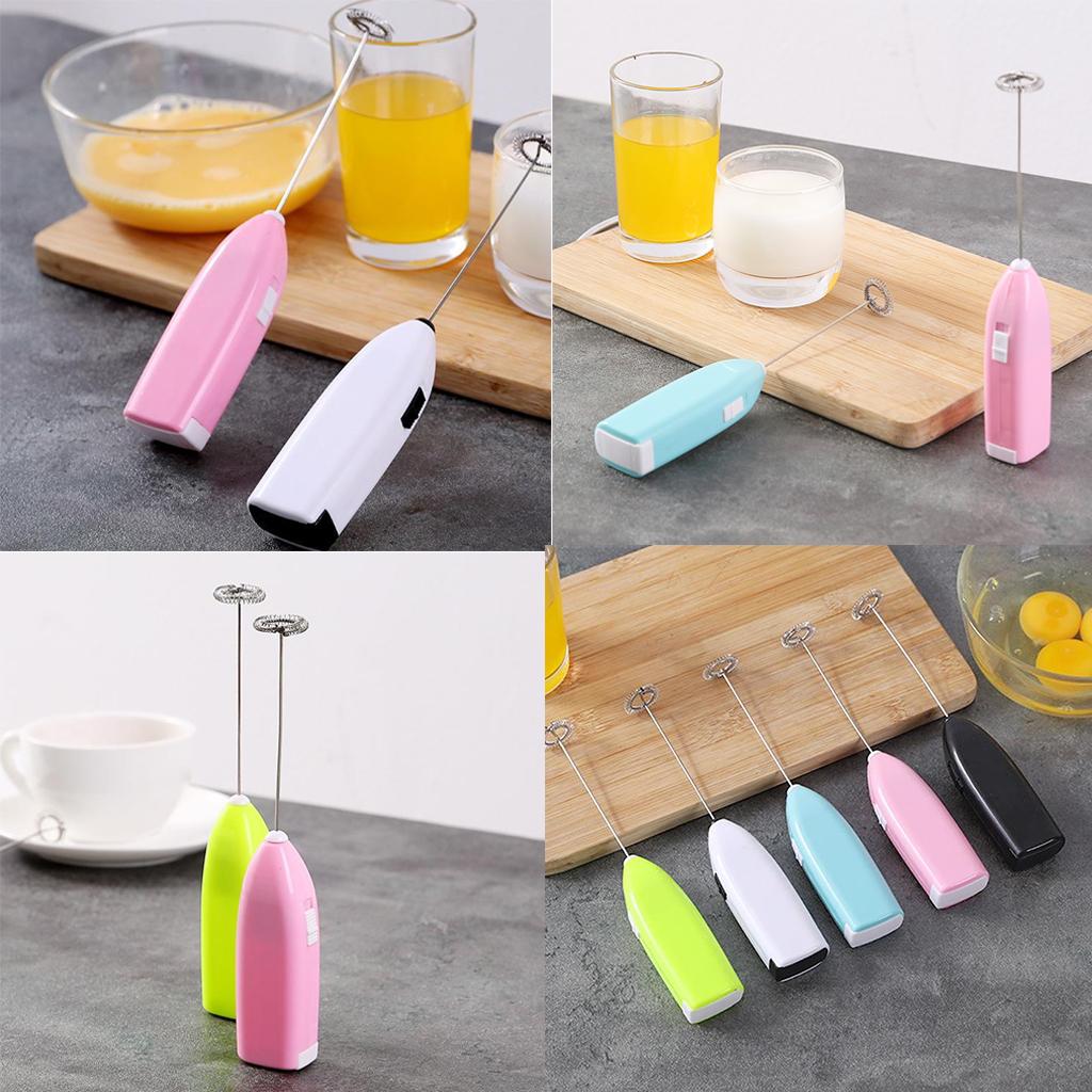 4xHandheld Stainless Steel Electric Egg Beater Milk Mixer Kitchen Tools Pink