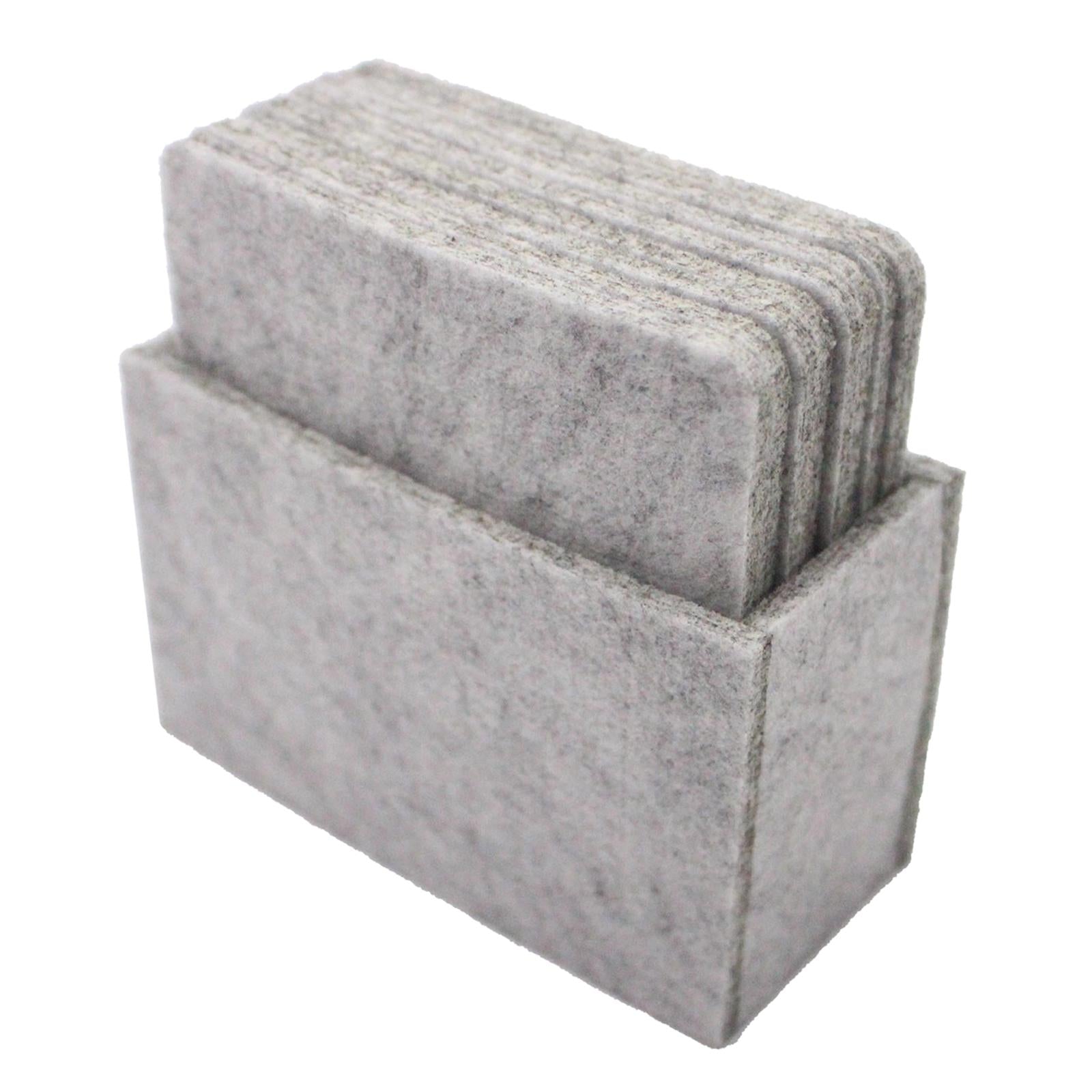 4x8pcs Felt Coaster Cup Mat Pad Insulated Placements  Light Gray Square