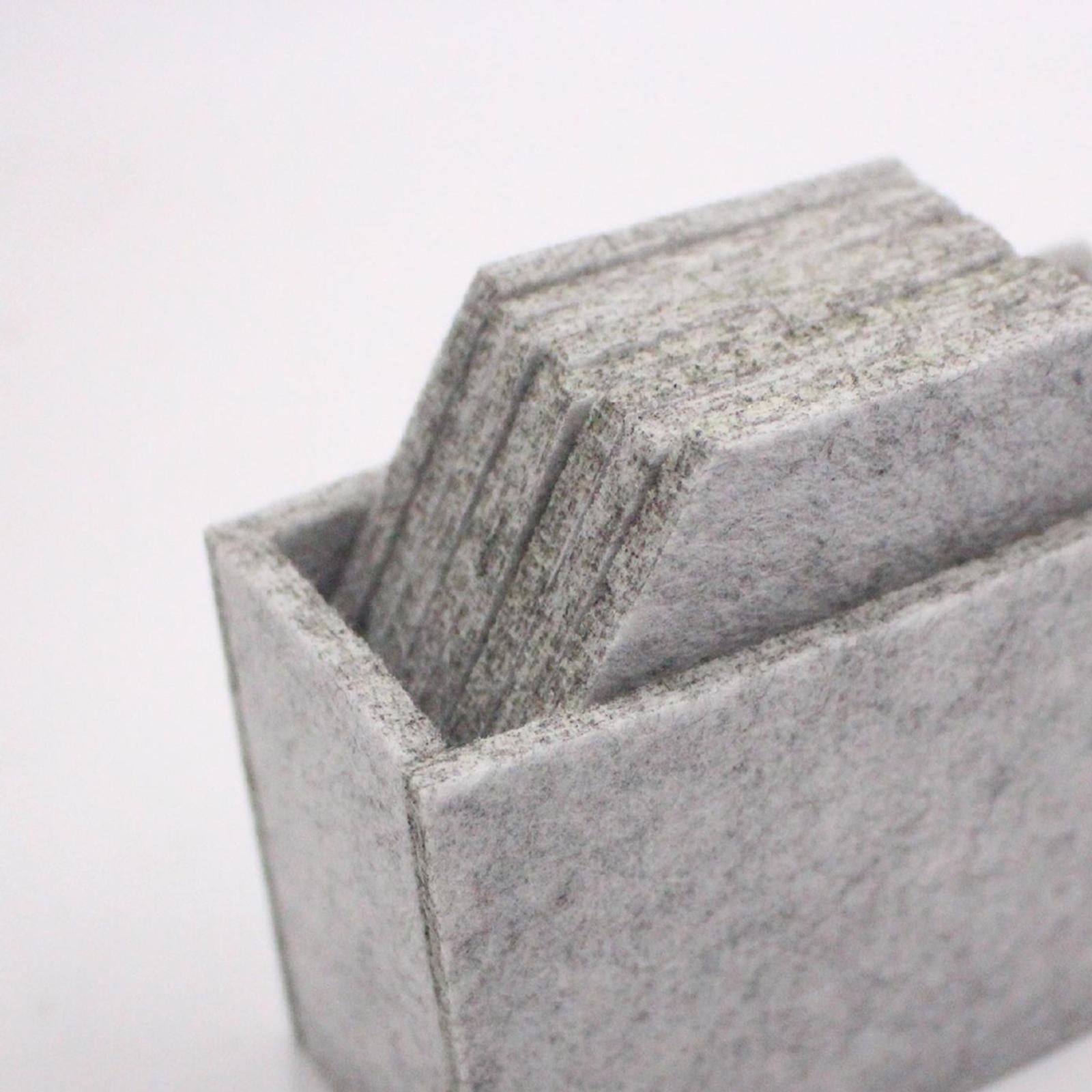4x8pcs Felt Coaster Cup Mat Pad Insulated Placements  Light Gray Hexagonal