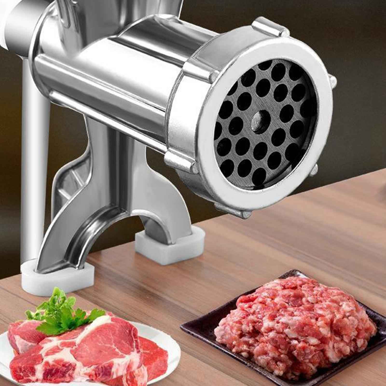 Stainless Steel Manual Meat Grinder Mincer Tool Table Hand Crank Sausage S