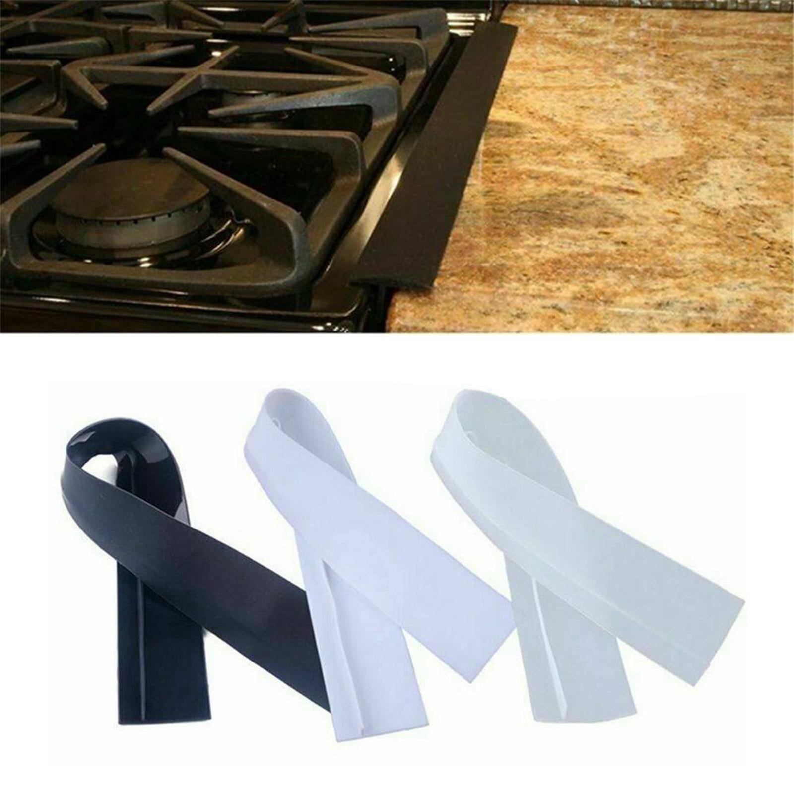 6xKitchen Silicone Stove Counter Gap Cover Kitchen Spill Guard Black 21Inch