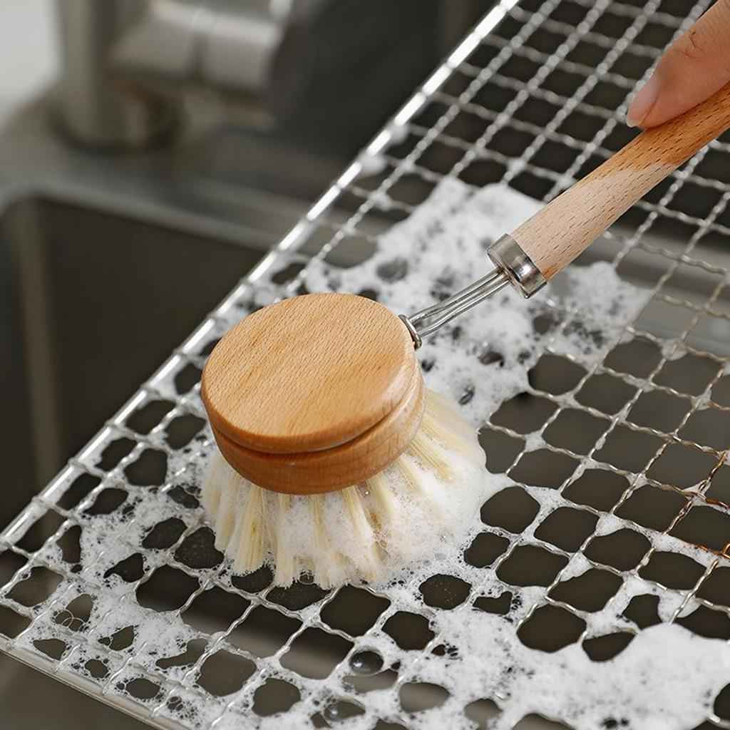 Dish Brush Wooden Handle Kitchen Brushes Nylon Bristle Natural Scrubber brush