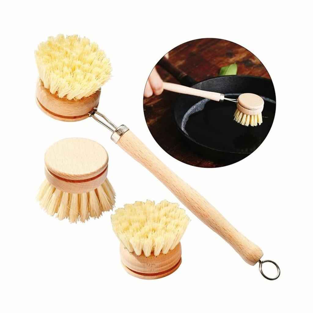 Dish Brush Wooden Handle Kitchen Brushes Nylon Bristle Natural Scrubber brush