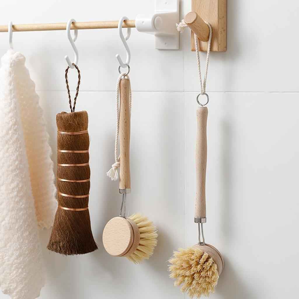 Dish Brush Wooden Handle Kitchen Brushes Nylon Bristle Natural Scrubber brush