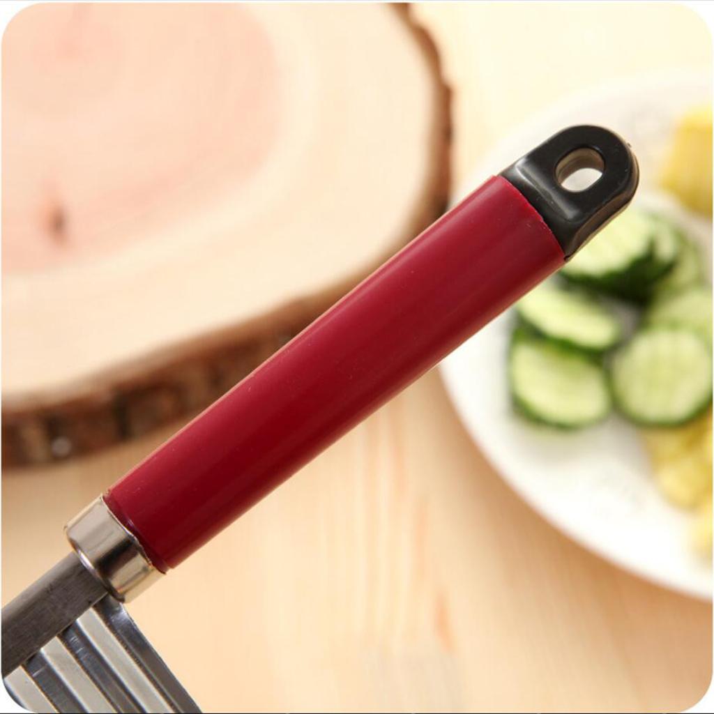 3xCrinkle Cutter for Veggies Stainless Steel Blade Wavy Crinkle Cutting Tool