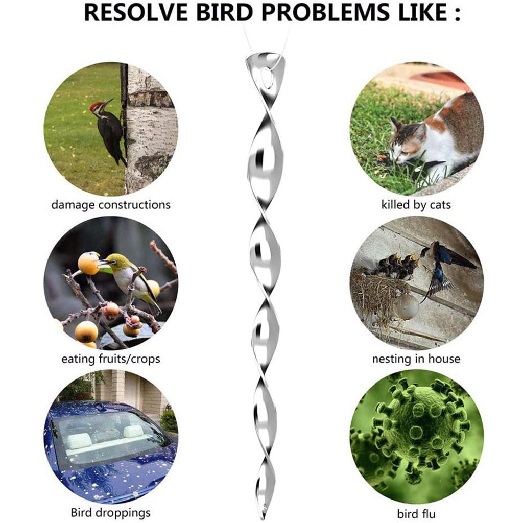 2xBird Scare Rods Bird Repeller for Pest Agricultural Garden Sparrows A