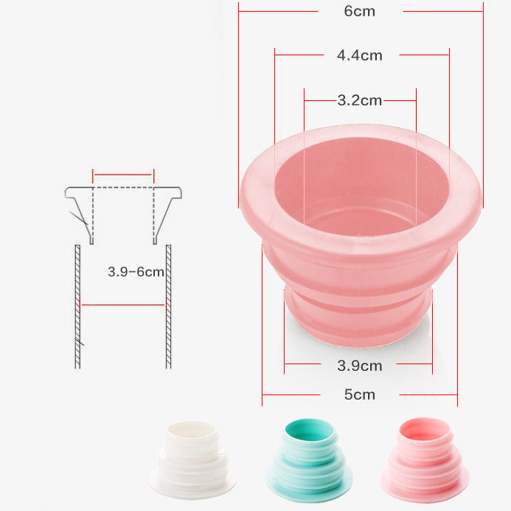 3xLaundry Bathroom Sewer Seal Ring Sealing Plug Cleaning Tools Stylish Pink