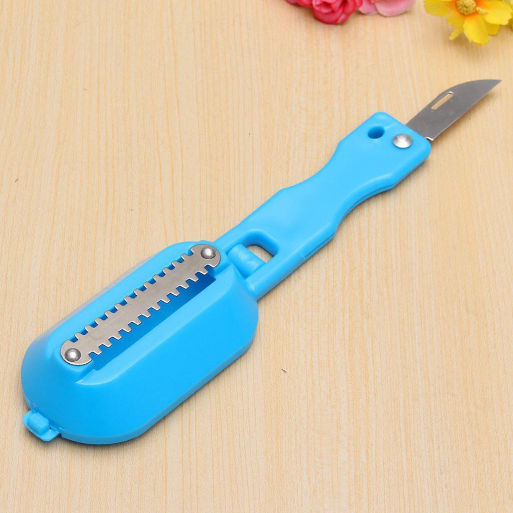 2xScraping Fishing Scale Brush Fish Scale Remover Fish Skin Graters Cleaning Blue