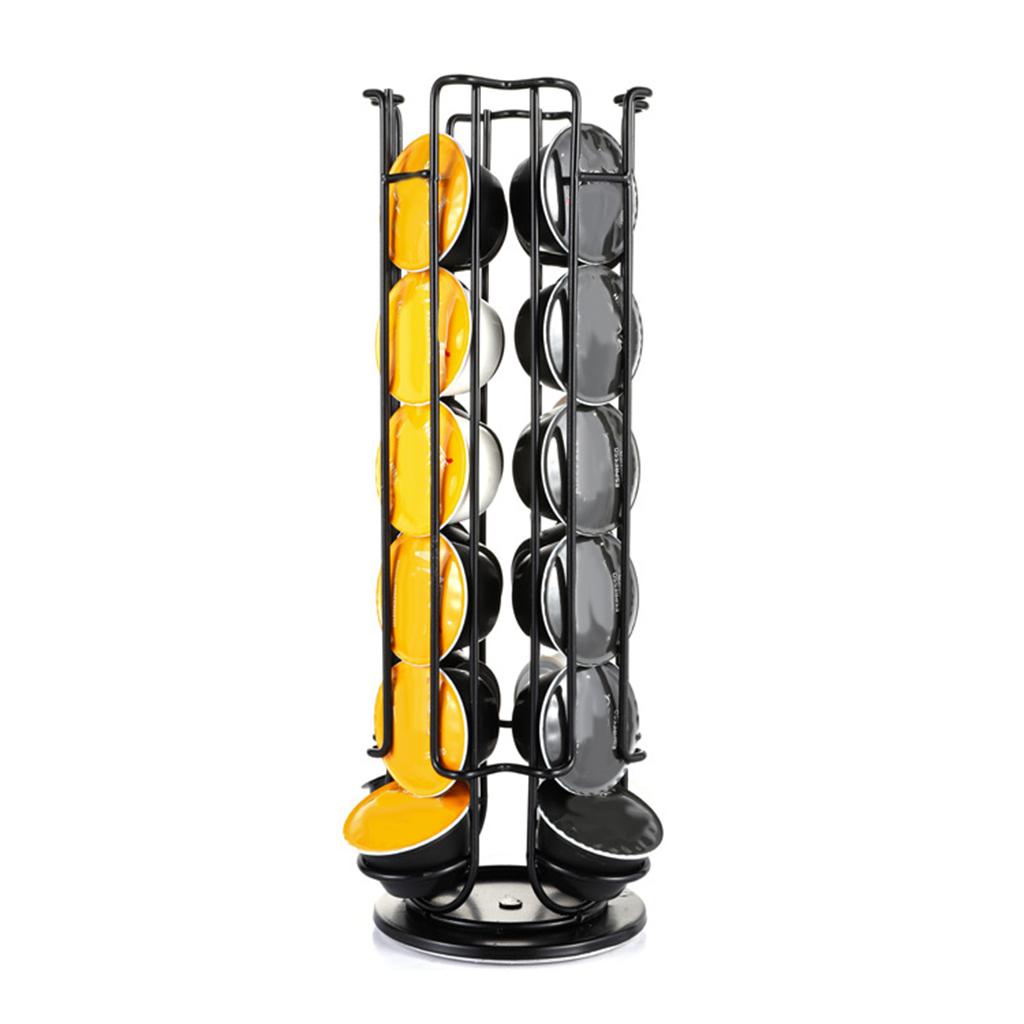 Coffee Capsule Holder For Capsule Rotating Pod Tower Rack Sleek Chrome