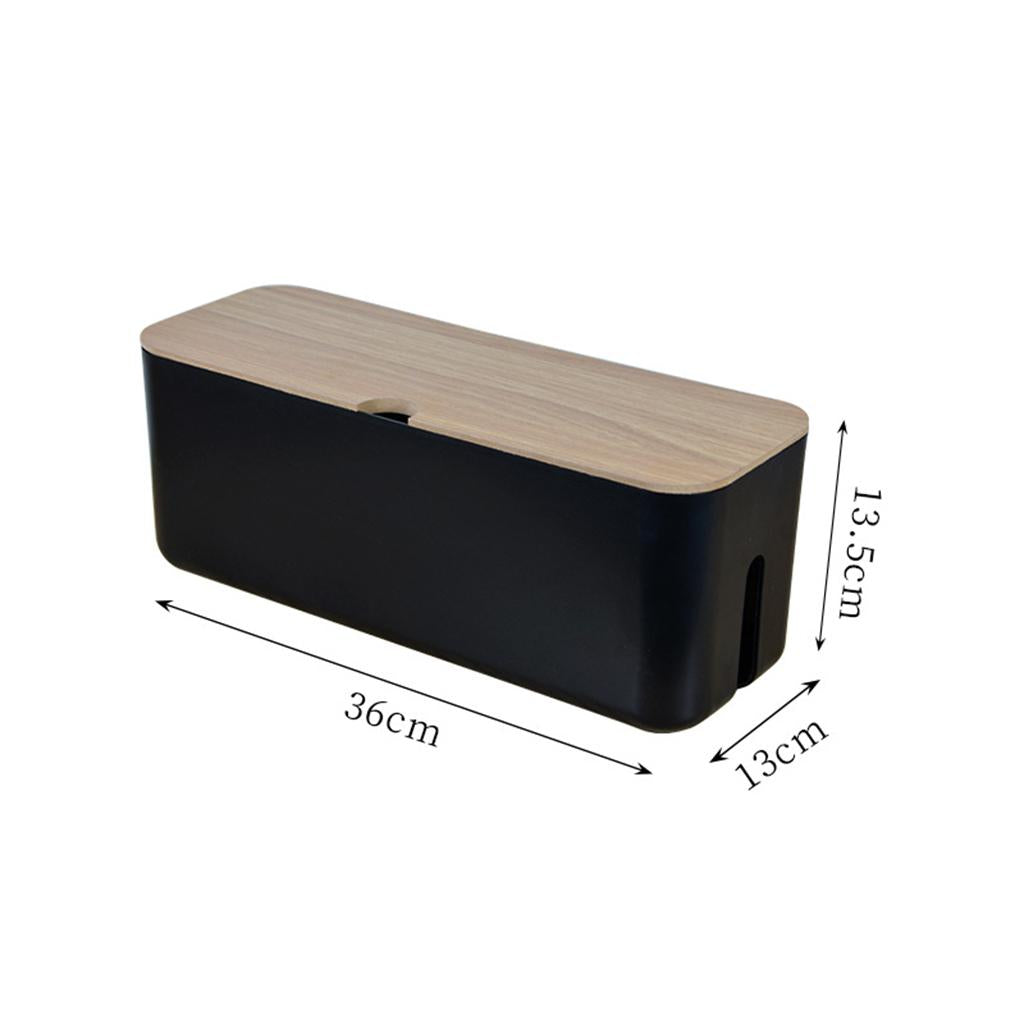 Cable Storage Box Case Power Strip Cord Wire Management Box Large Black