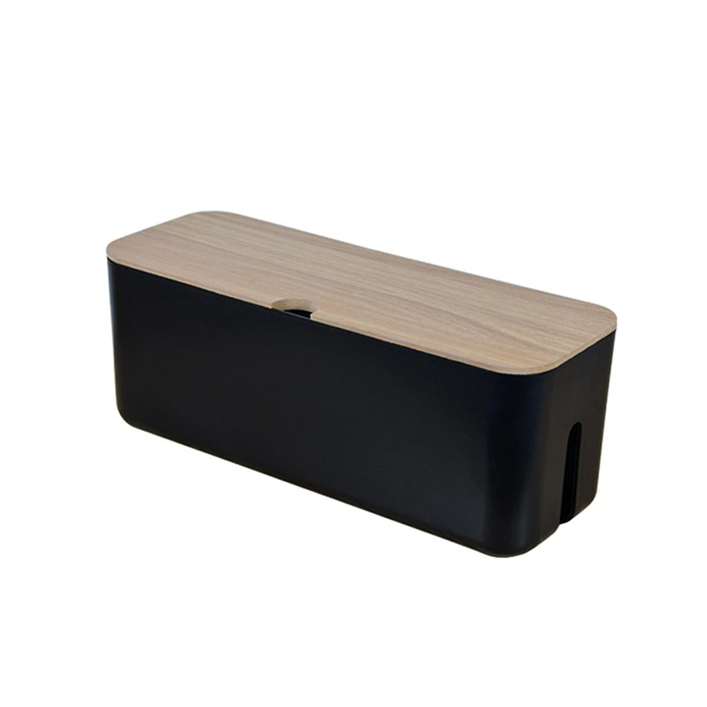 Cable Storage Box Case Power Strip Cord Wire Management Box Large Black
