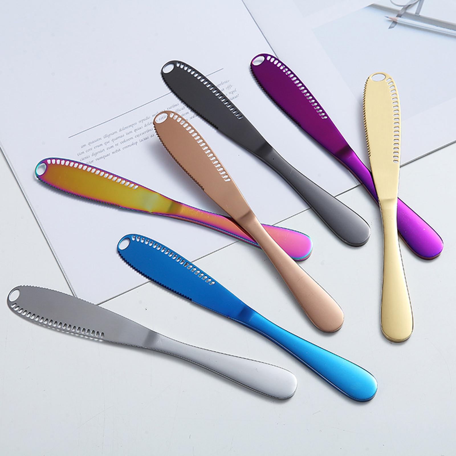 4xStainless Steel Butter Knife Sandwich Spreader Grater Slicer Golden