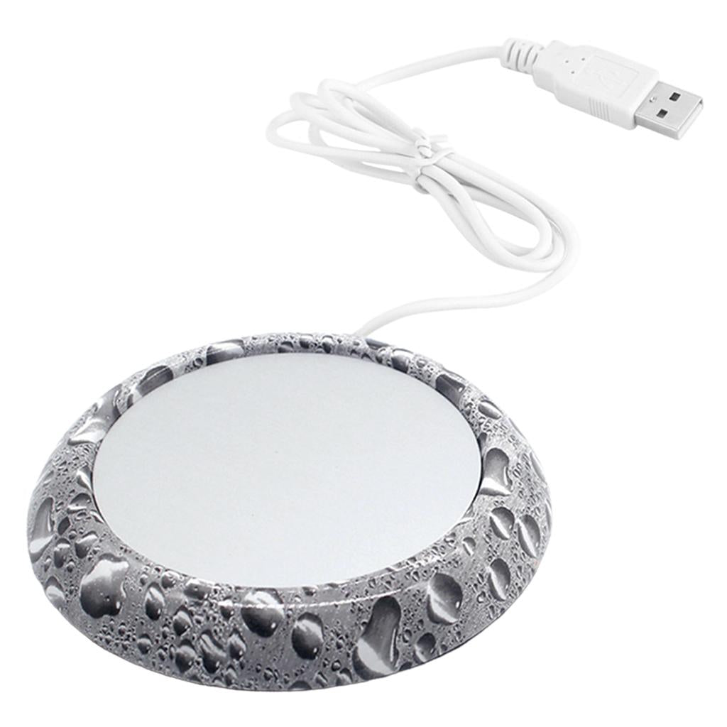 Ceramic Glass Cup Warmer Heat Tea Mug Mat Coaster Keep Coffee Warm Heater 5W Gray