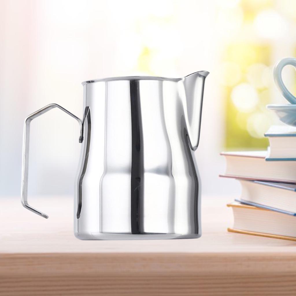 Coffee Milk Frothing Jug Milk Foamer Mugs Barista Steam Pitcher Frother Cup silver 350ml