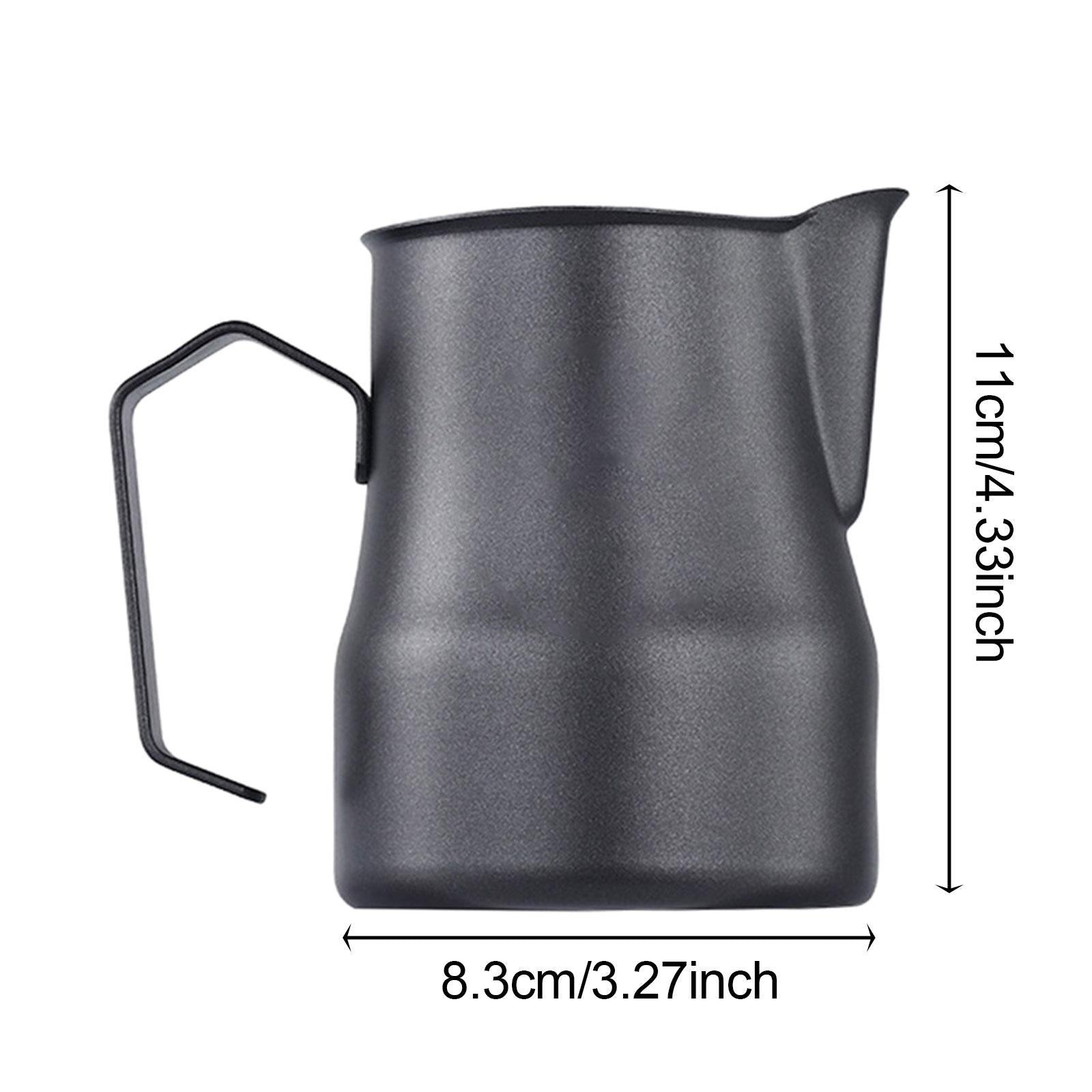 Coffee Milk Frothing Jug Milk Foamer Mugs Barista Steam Pitcher Frother Cup silver black 500ml