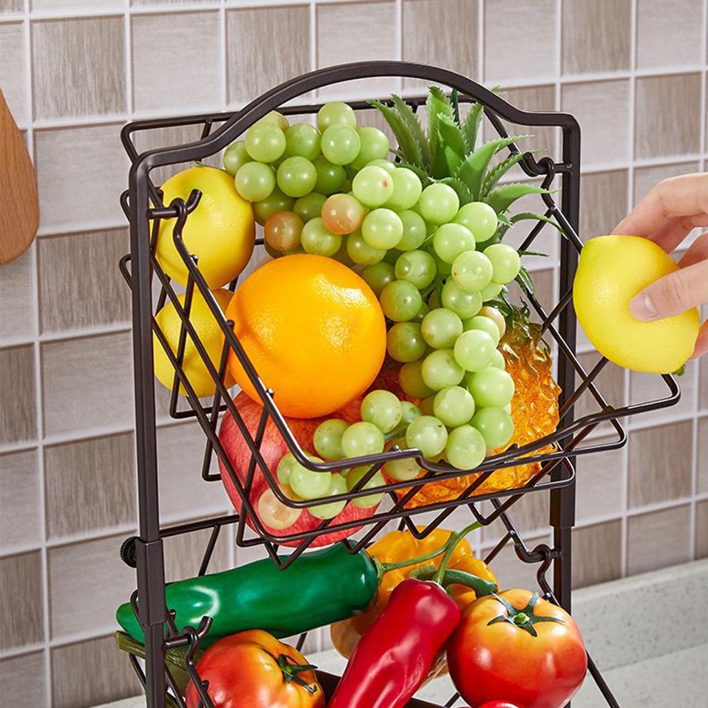 Detachable Fruit Vegetables Drain Rack Kitchen Cutlery Storage Shelf Brown