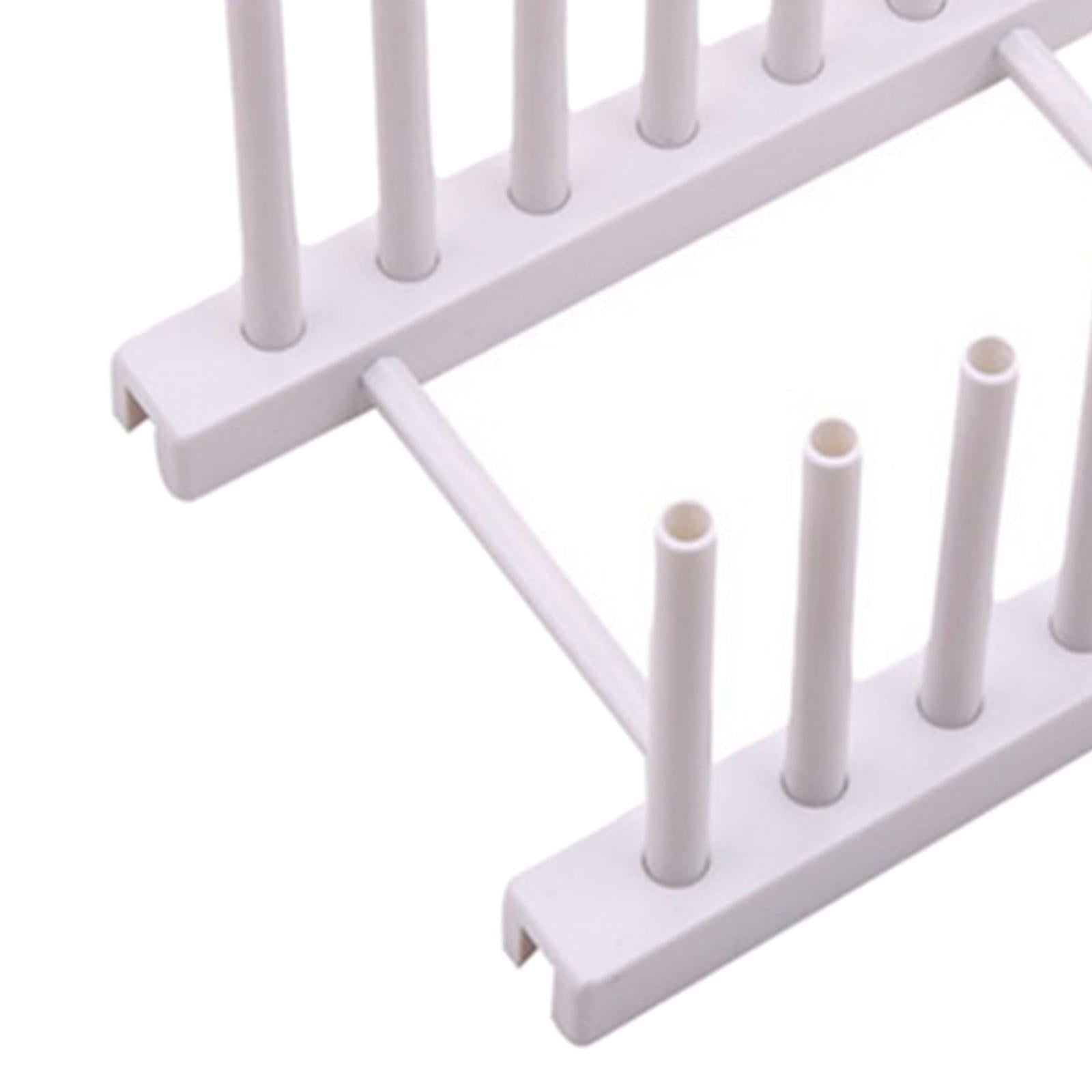 2xPot Lid Holder Kitchen Drying Rack for Plate Ladle Storage Stand Rest White