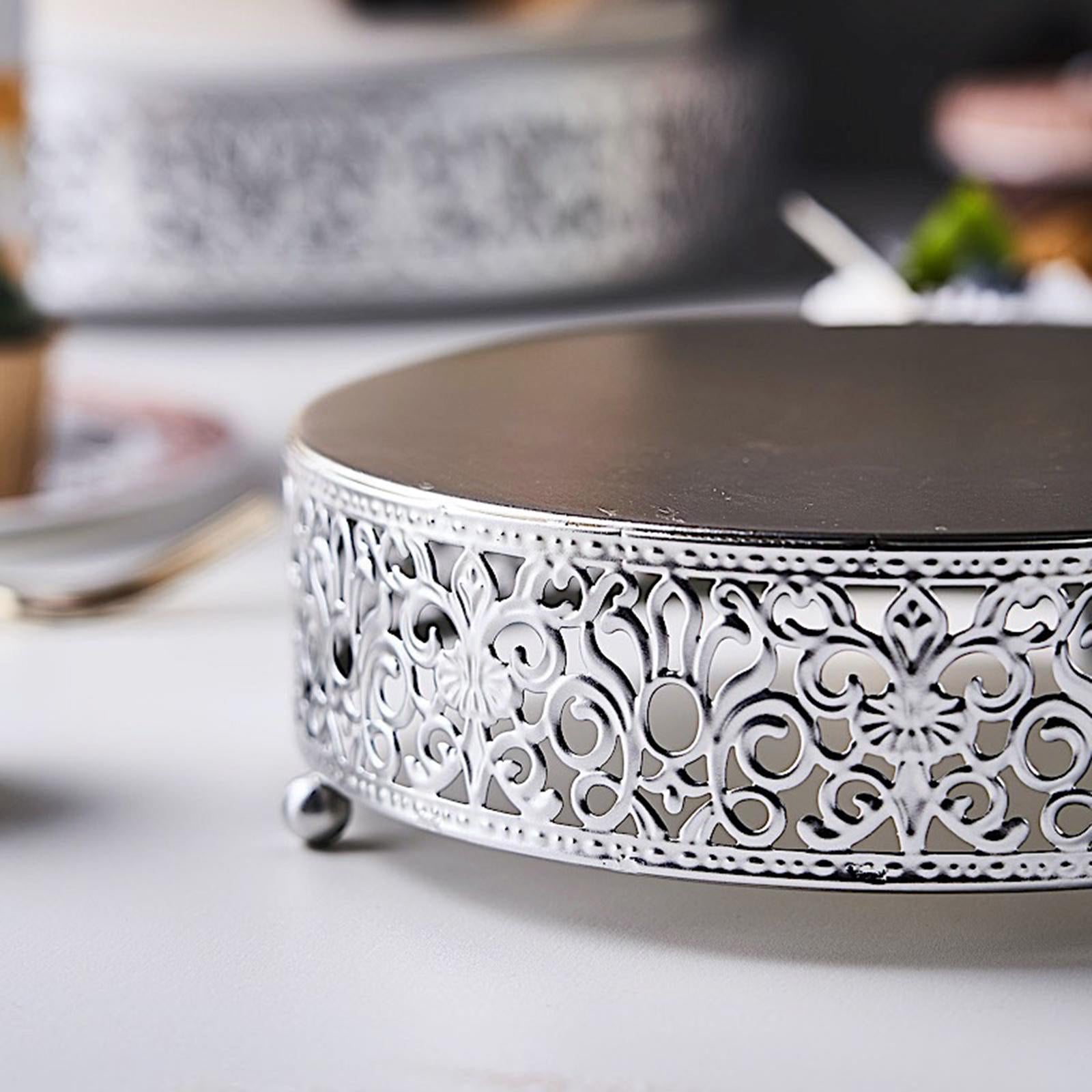 Dessert Cookies Cupcake Stand Dining Display Serving Plate Silver 30cm