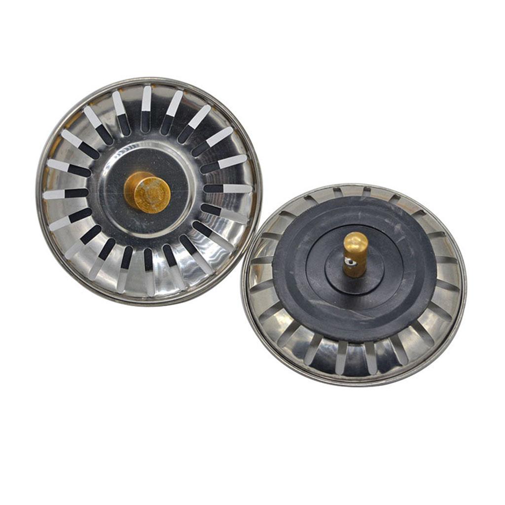 2x4Pack Stainless Steel Kitchen Sink Strainer Waste Plug Filter Drain Stopper