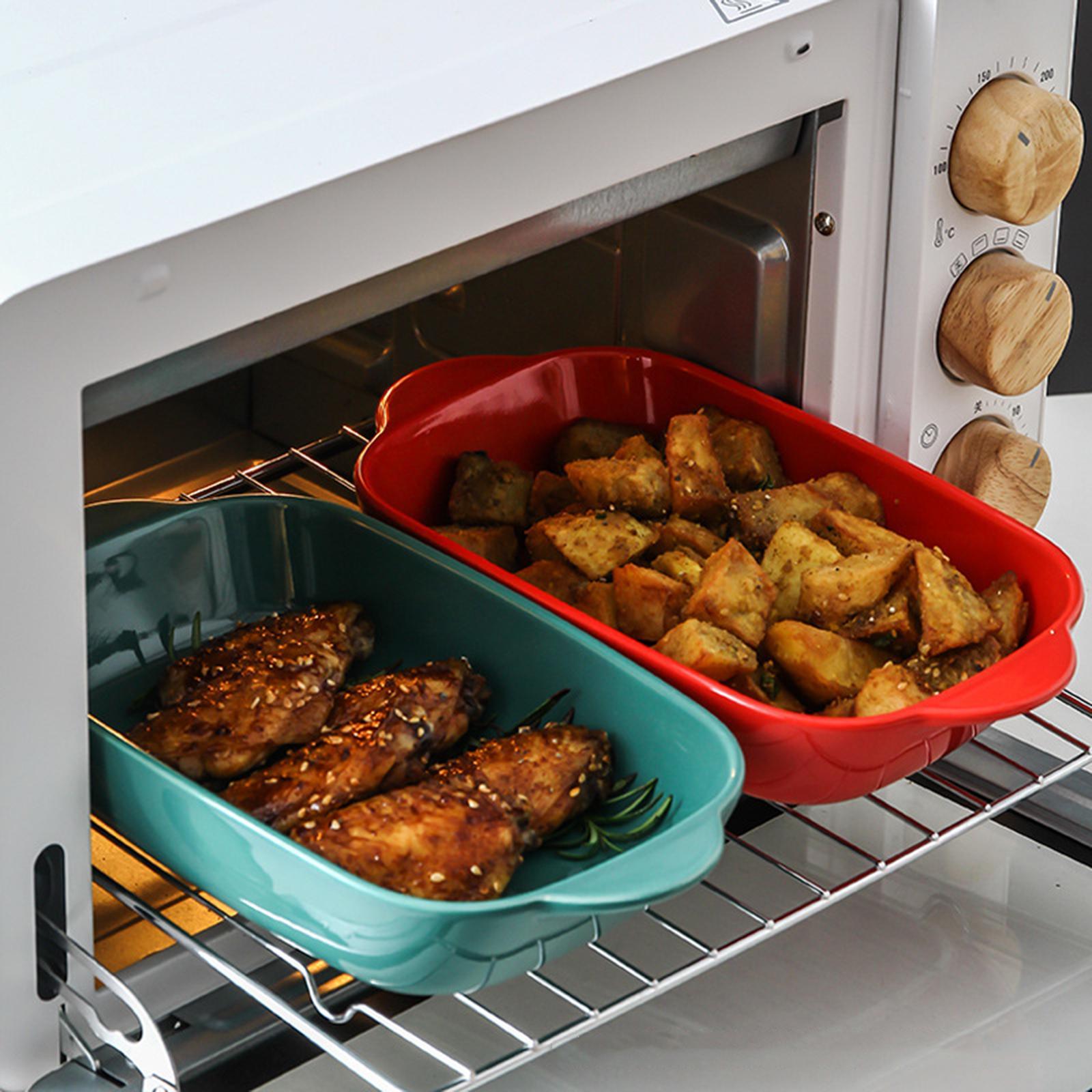 Ceramic Baking Dish Suitable for Oven Microwave Tableware Cooking Tool Yellow