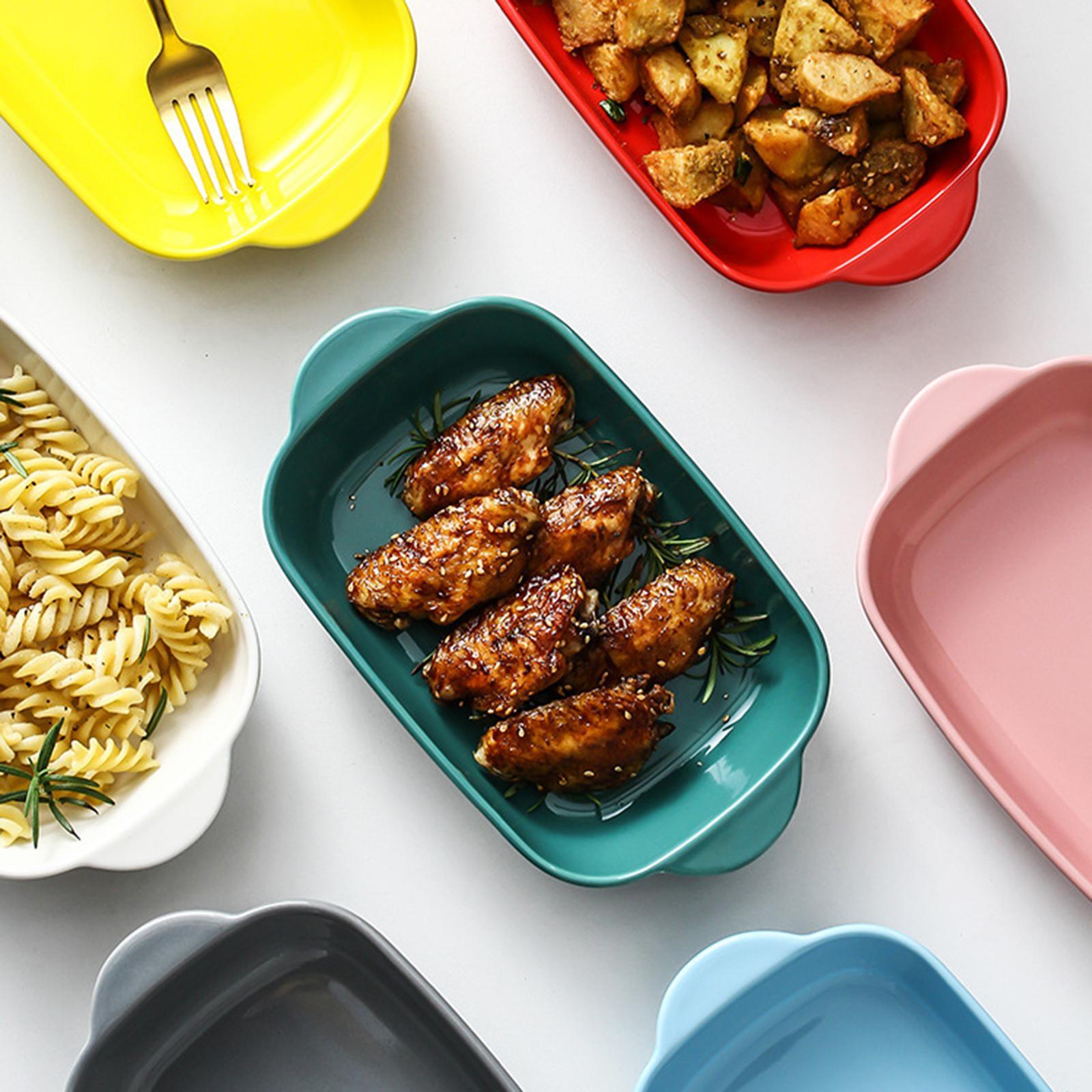 Ceramic Baking Dish Suitable for Oven Microwave Tableware Cooking Tool Yellow