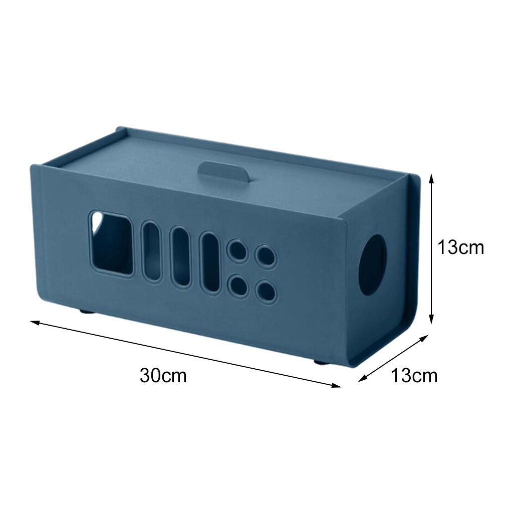 Cable Management Box Cord Hider Box to Hide Cords for Home Office TV Cables Blue