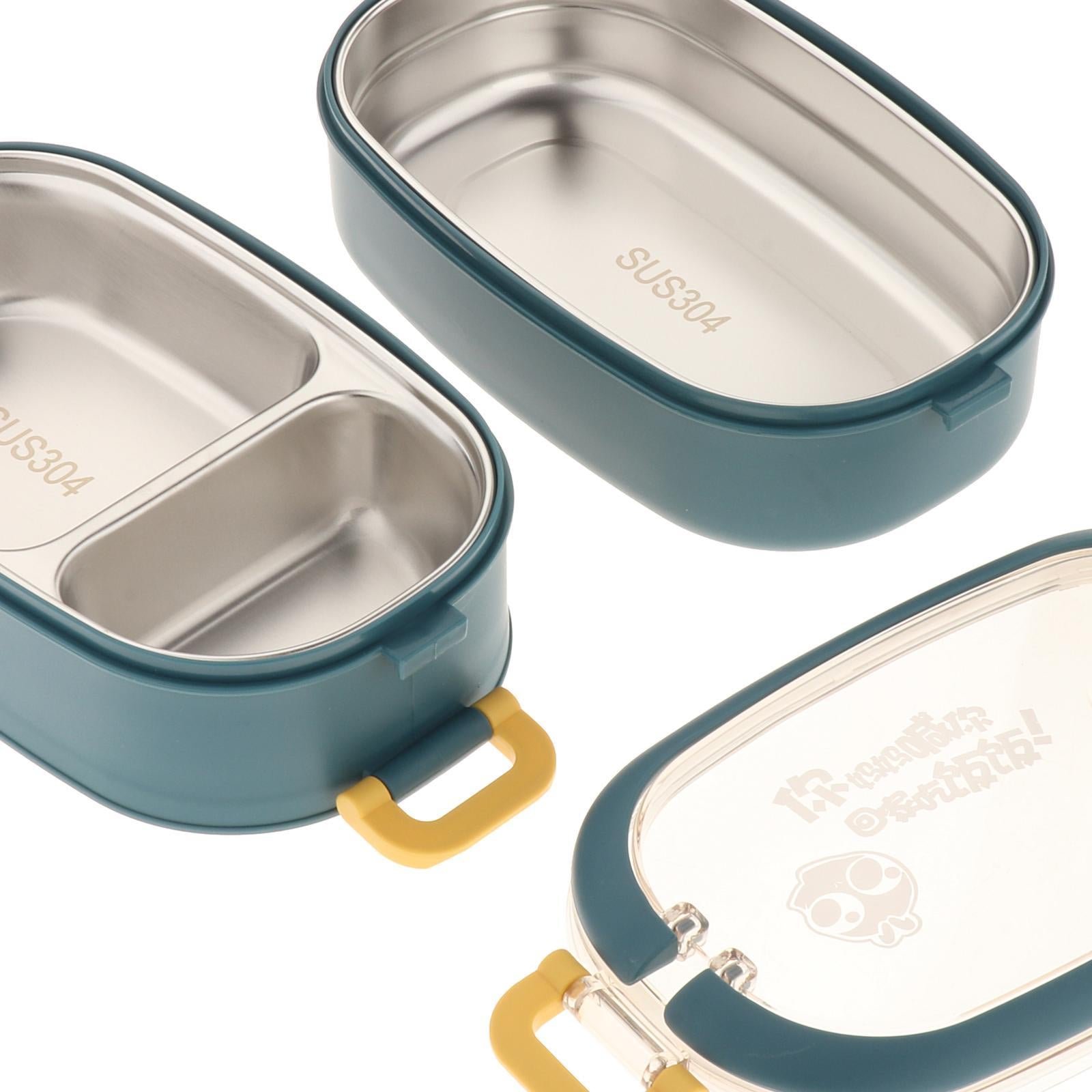 Bento Box Leakproof BPA Free Stainless Steel Thermal Lunch Box Picnic Travel 2 layer blue