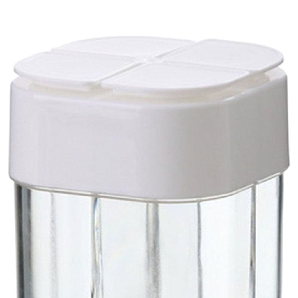 4xSpice Jar Seasoning Bottle Box Condiment Storage Container for Kitchen White 