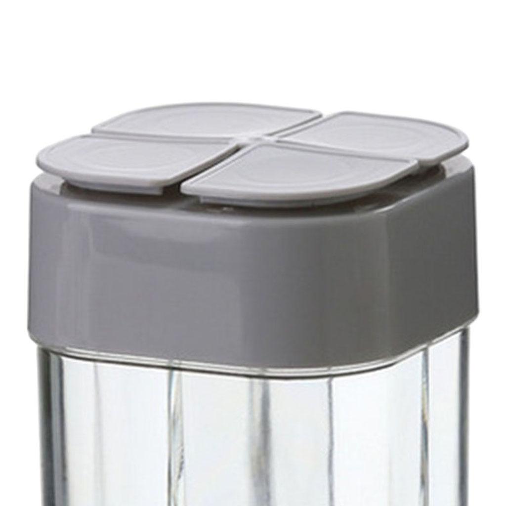 6xSpice Jar Seasoning Bottle Box Condiment Storage Container for Kitchen Gray