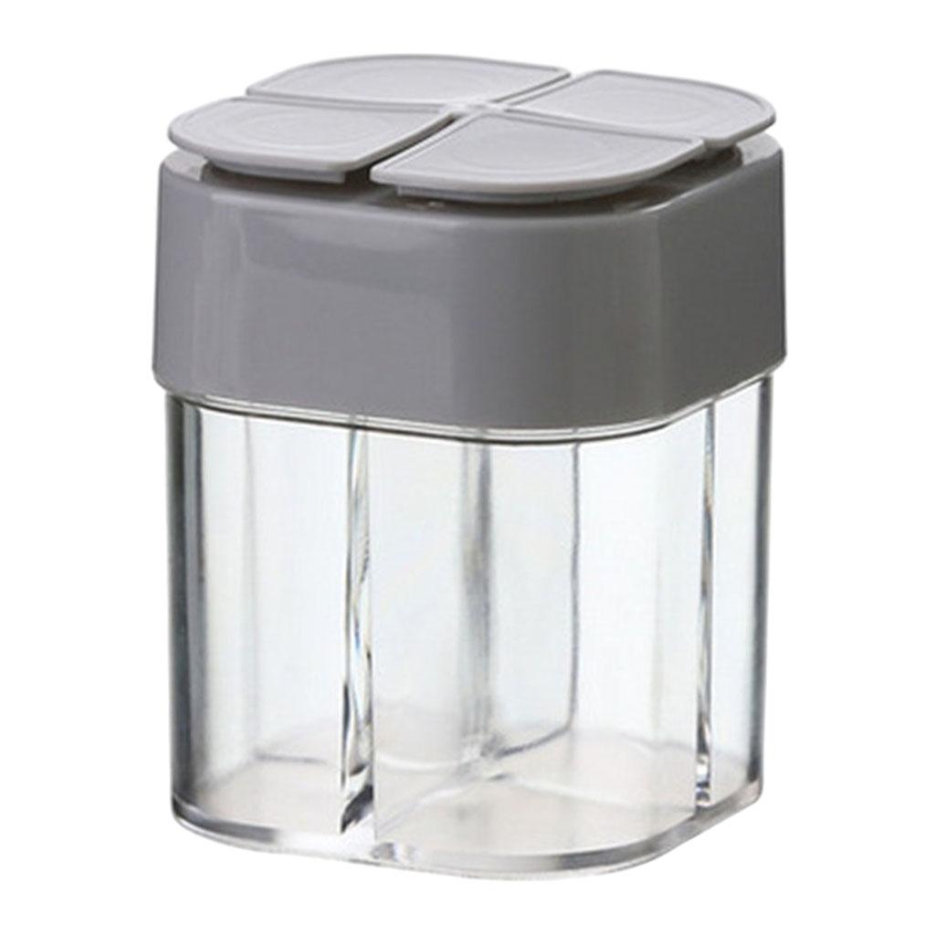 6xSpice Jar Seasoning Bottle Box Condiment Storage Container for Kitchen Gray