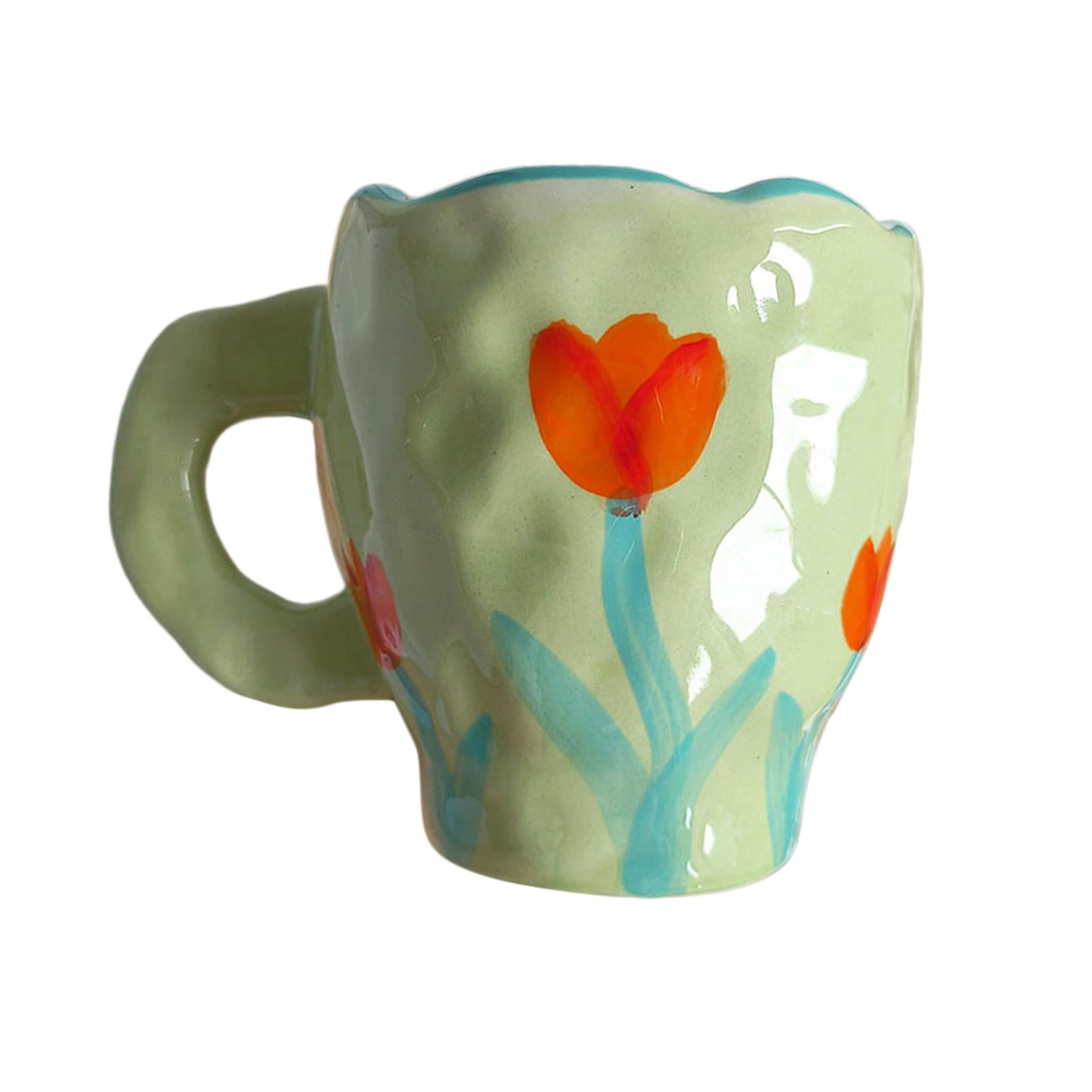 Ceramic Coffee Mugs Cups Breakfast Juice Milk Water Cups Gift Green