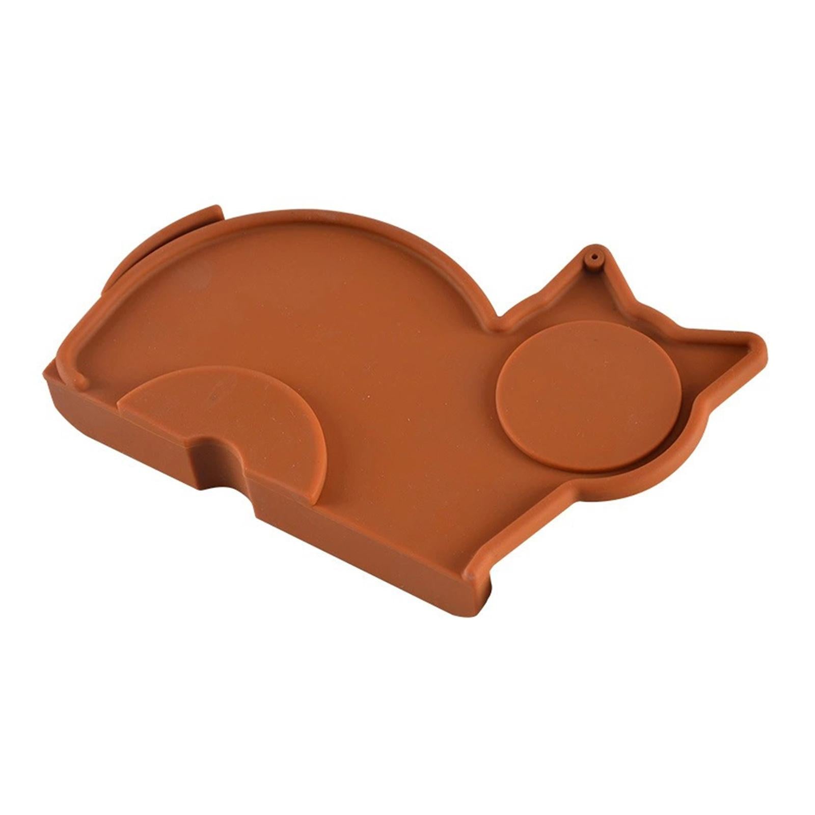 Coffee Tampering Tamping Corner Mat Holder Silicone Pad Anti-Slip Brown