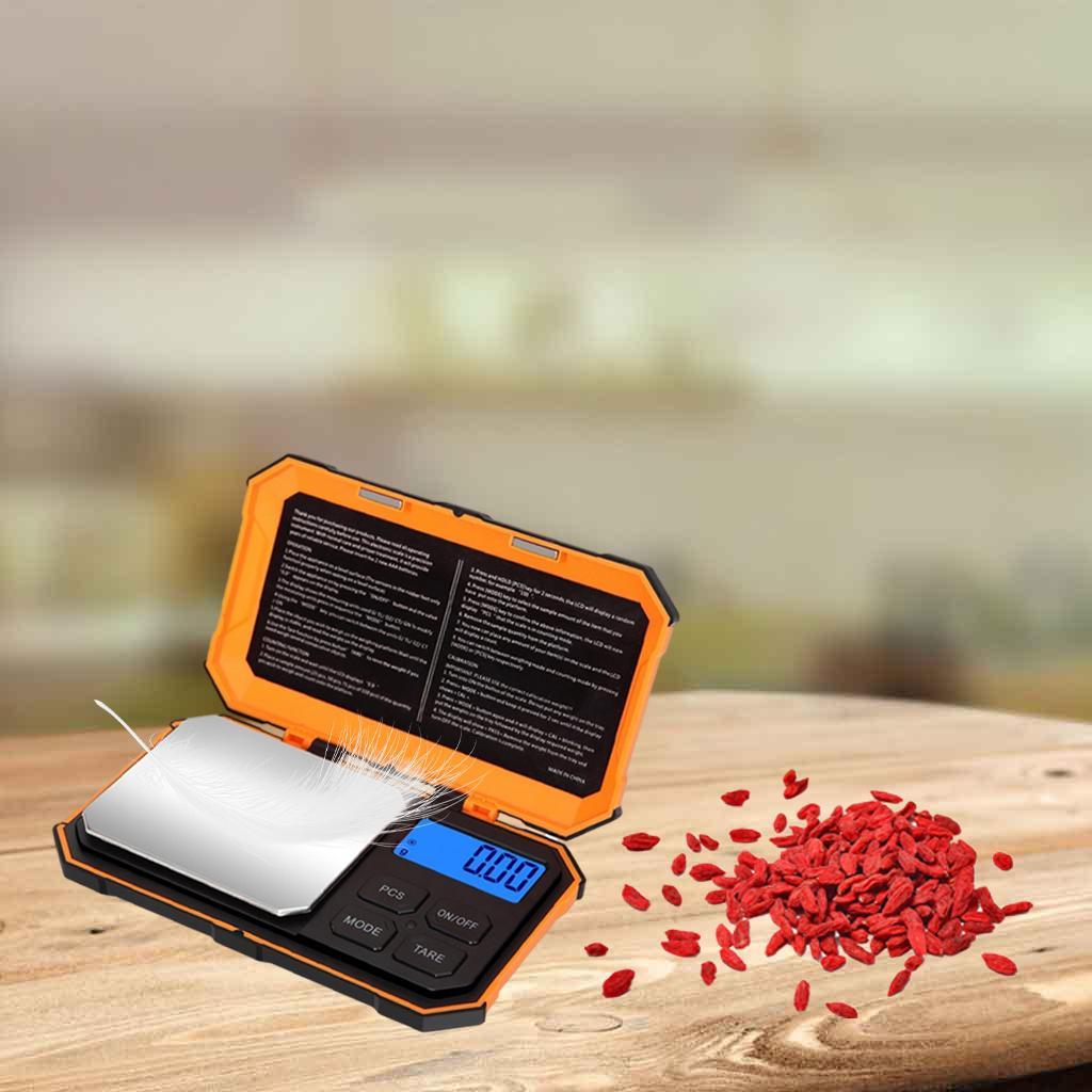 Digital Pocket Scale Battery Included LCD Backlit Display for Food Powder 100gx0.01g
