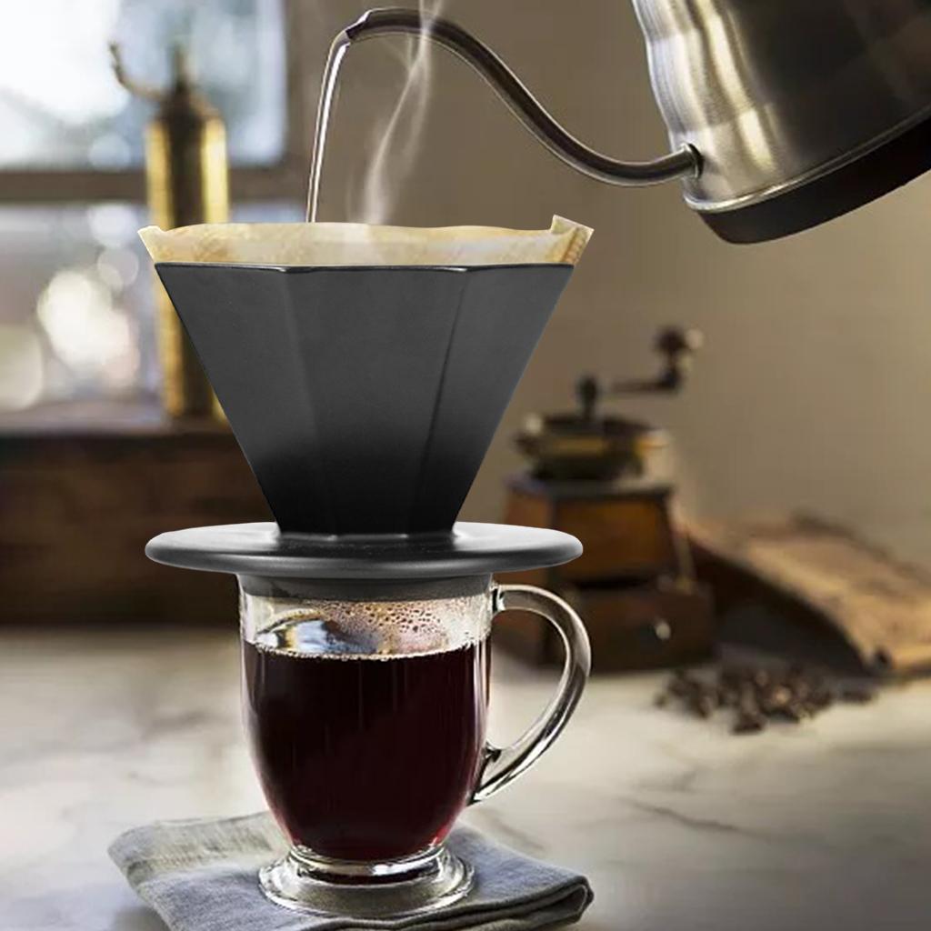 Ceramics Coffee Drip Filter Filter Cup Dripper Stand Cup Household Black Big