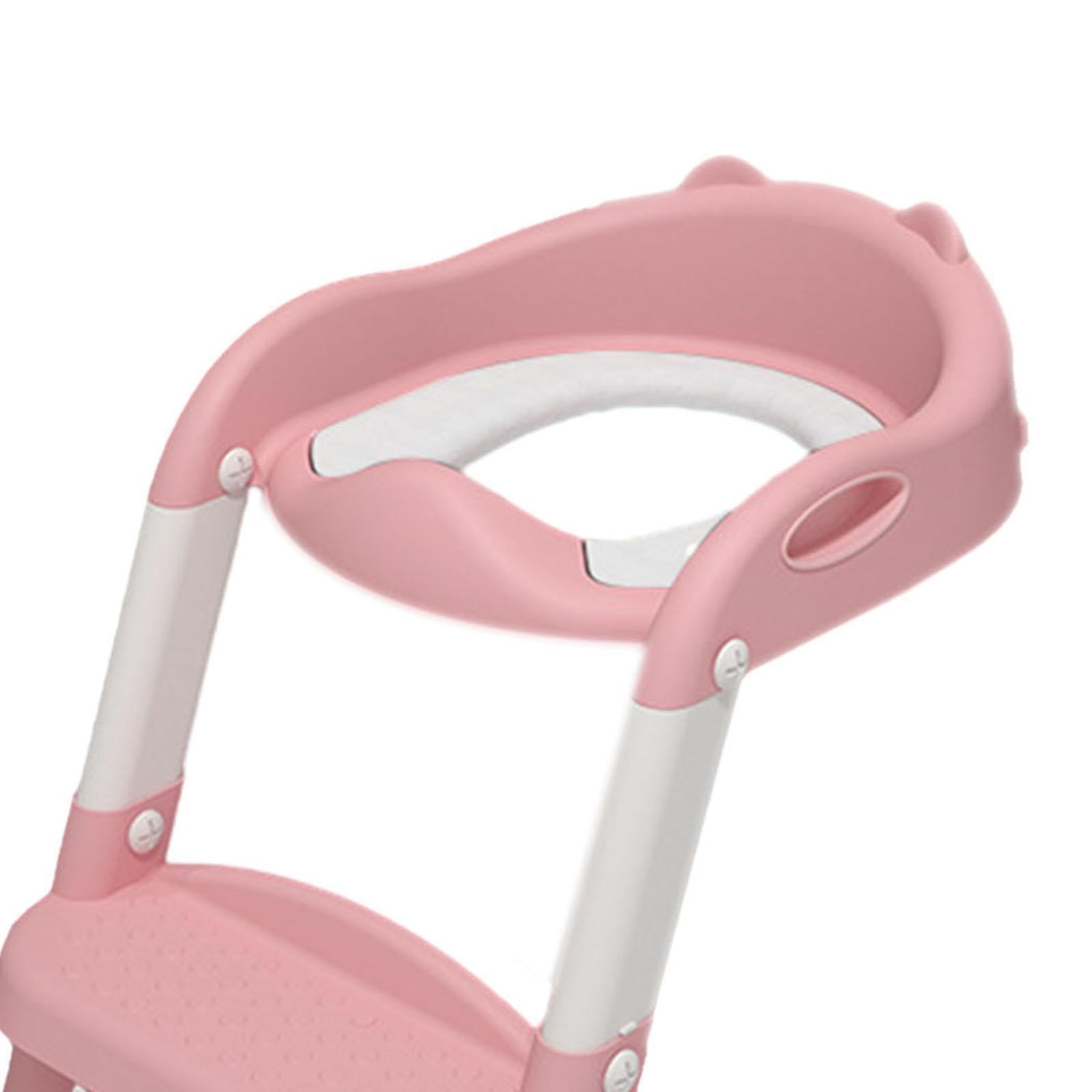 Children Toilet Seat Soft Pad Foldable Anti-Slip for Kids Pink and White