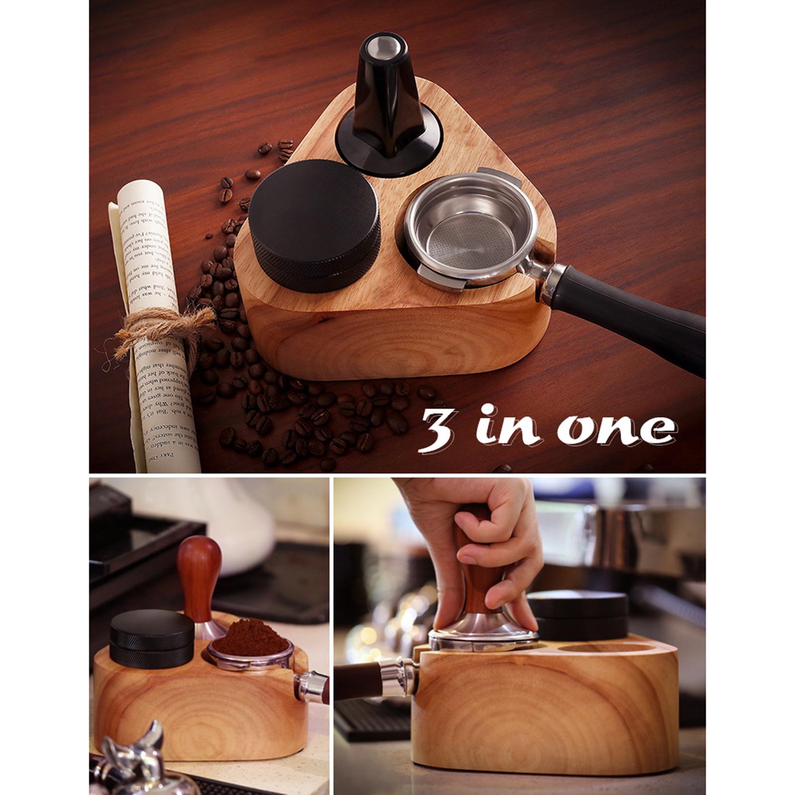 Coffee Tamper Holder Power Maker Excellent Feel Grinder Solid Wood Carving
