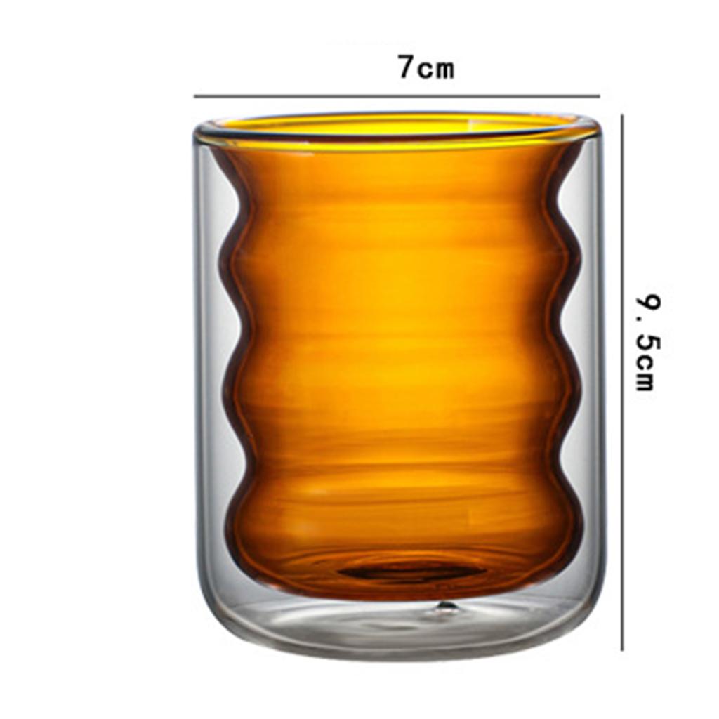 Anti Scalding Glass Cup Drinkware Round Mouth Coffee Cup for Cafe Home Yellow