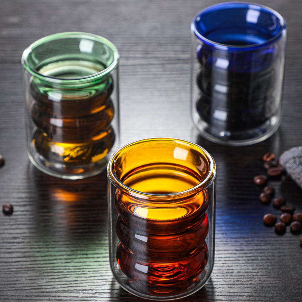 Anti Scalding Glass Cup Drinkware Round Mouth Coffee Cup for Cafe Home Yellow