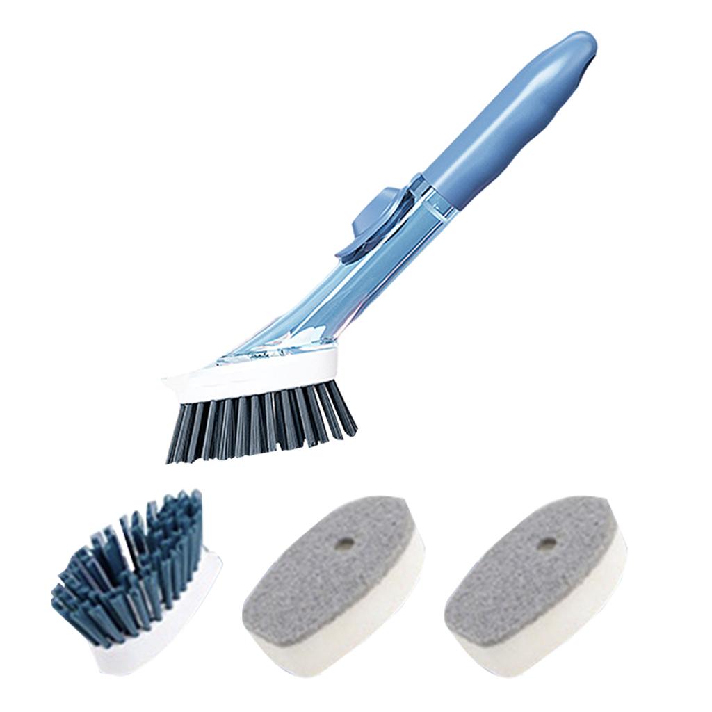 Cleaning Brush Set Cleaning Sponge Replacement Heads for Sink Pot Pan Bowl Blue with 3 Head