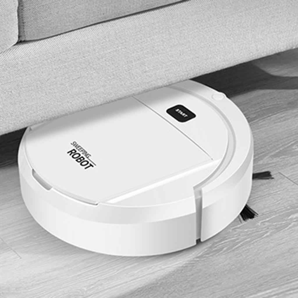 Robot Vacuum Cleaner Multifunctional Rechargeable Mini for Home Pet Hair White Lite