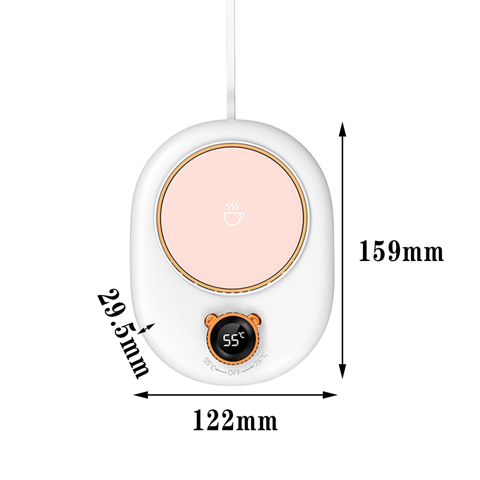 Coffee Mug Warmer Cup Heating Plate 2 Temparature Settings for Home Office White