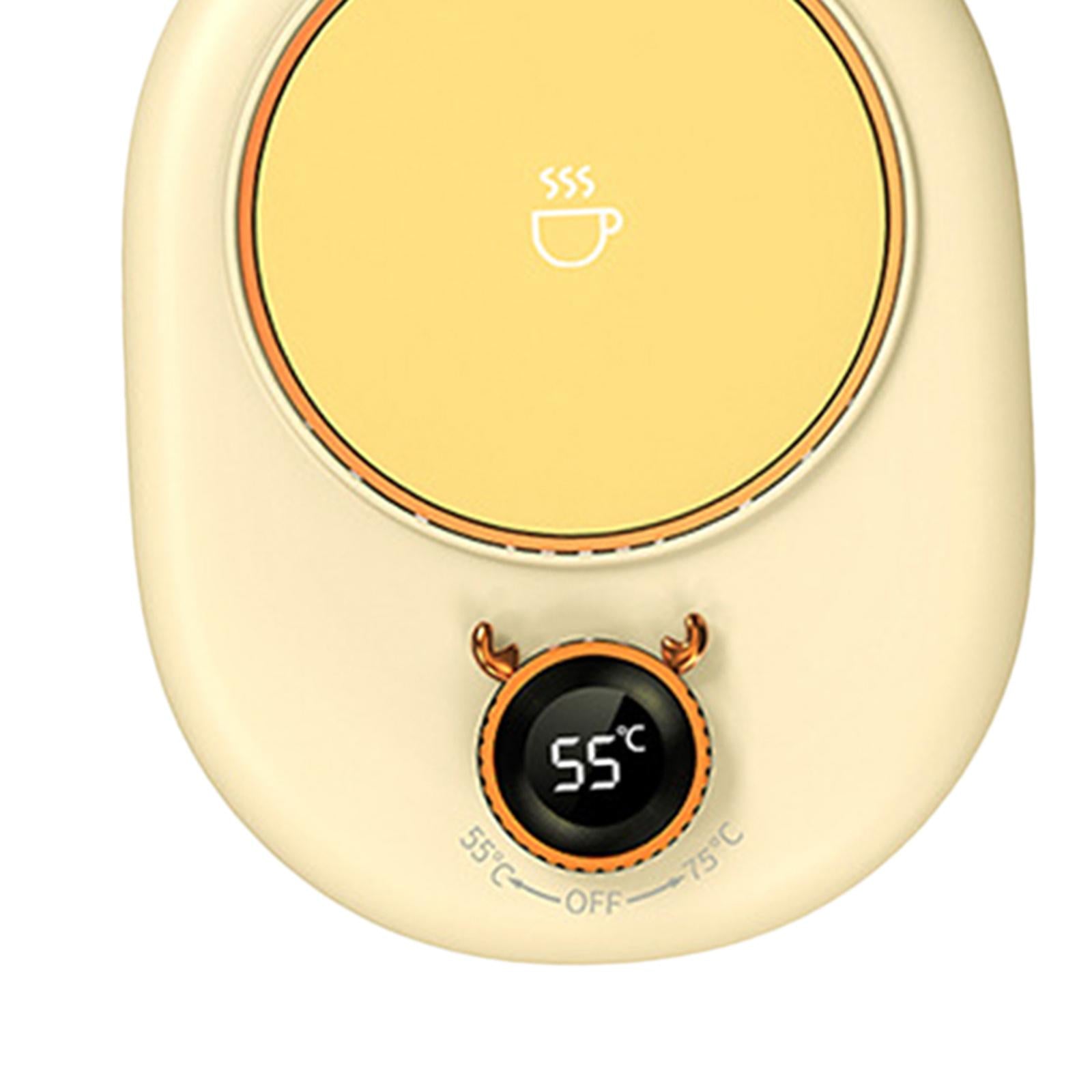 Coffee Mug Warmer Cup Heating Plate 2 Temparature Settings for Home Office Yellow