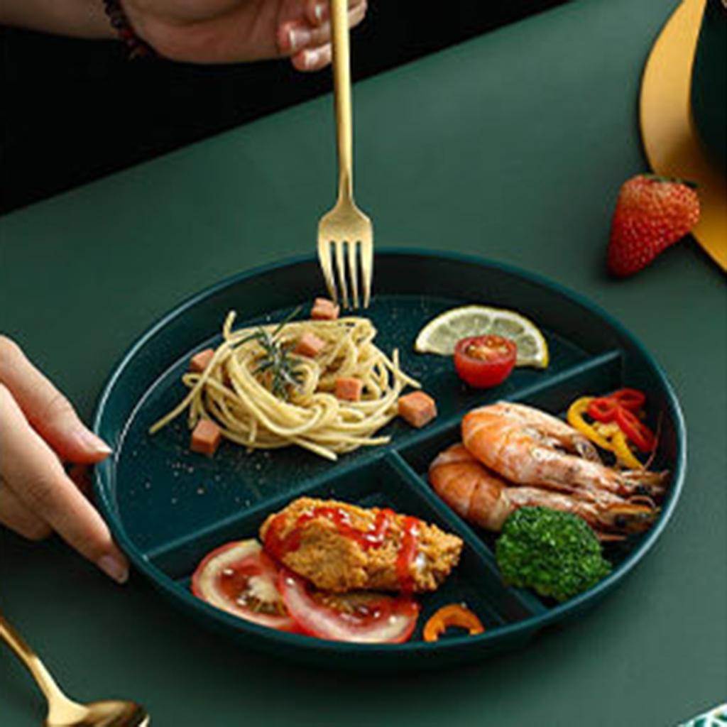Divided Plates 3 Compartment Reusable Lightweight for Dinner Training Kids