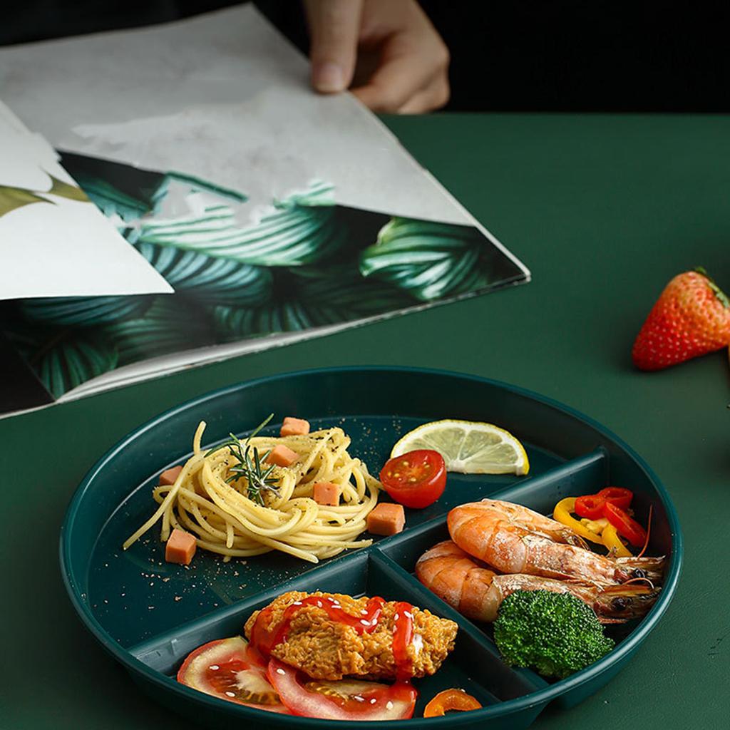 Divided Plates 3 Compartment Reusable Lightweight for Dinner Training Kids