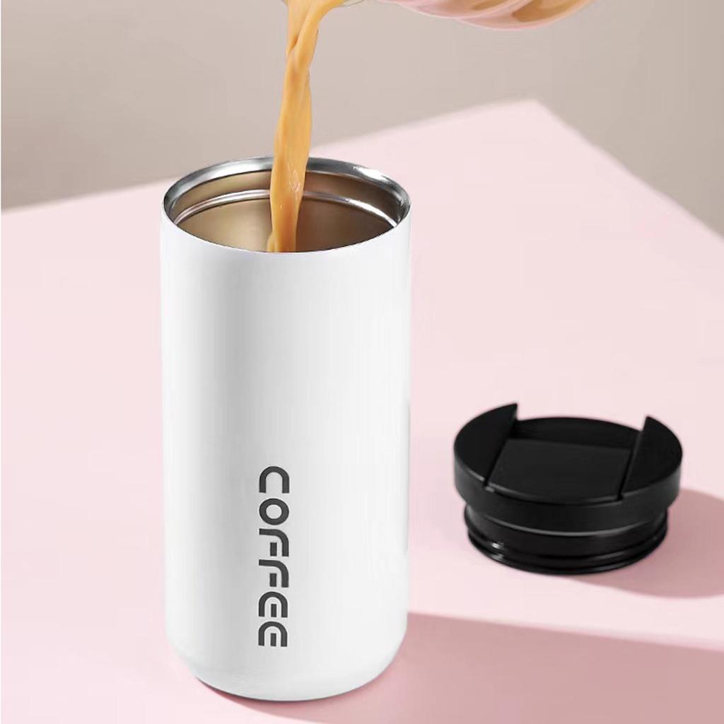 Coffee Mug Hot and Cold Drinks Leak-proof Vacuum Traveling Mug Reusable white
