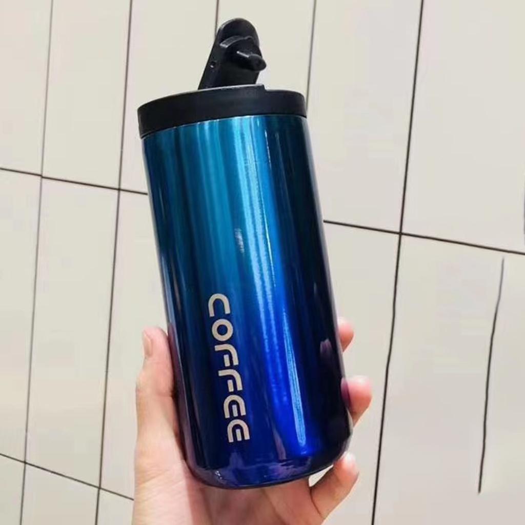 Coffee Mug Hot and Cold Drinks Leak-proof Vacuum Traveling Mug Reusable Gradient blue