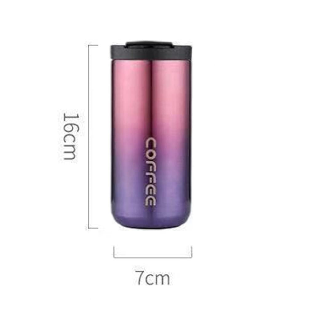 Coffee Mug Hot and Cold Drinks Leak-proof Vacuum Traveling Mug Reusable Gradient purple